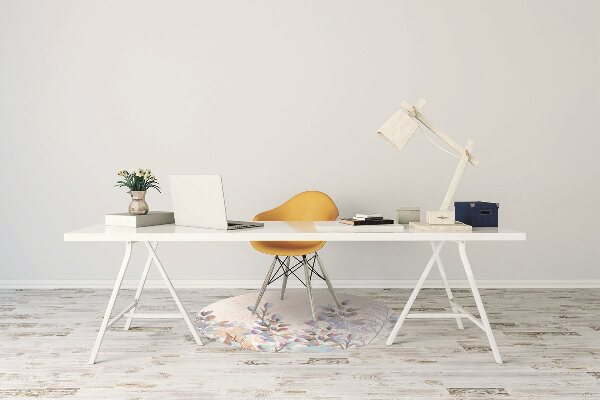 Chair mat floor panels protector pastel leaves