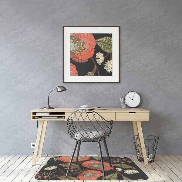 Computer chair mat retro Flowers