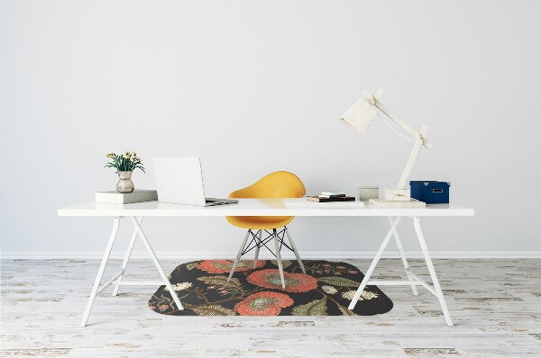 Computer chair mat retro Flowers