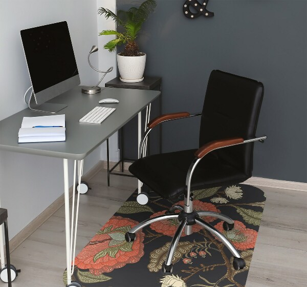 Computer chair mat retro Flowers
