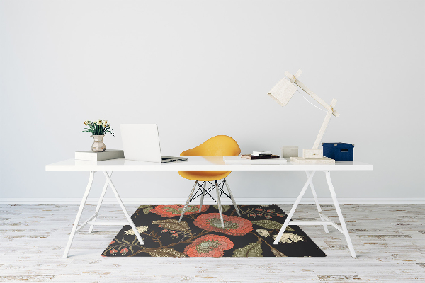 Computer chair mat retro Flowers