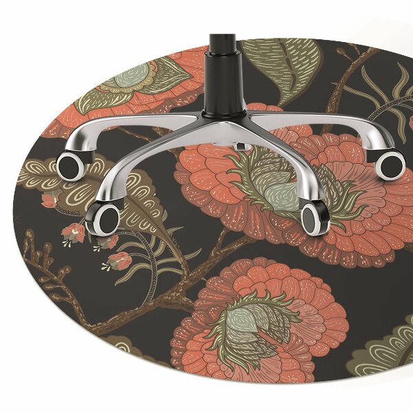 Computer chair mat retro Flowers