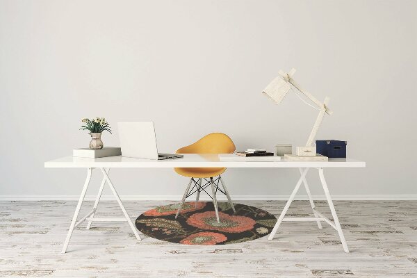 Computer chair mat retro Flowers