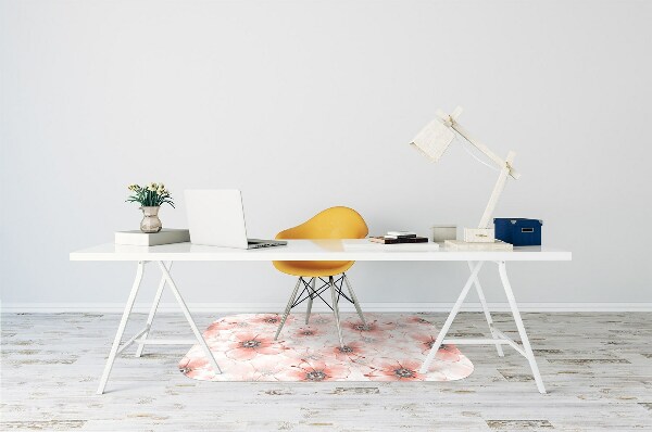 Chair mat orange flowers