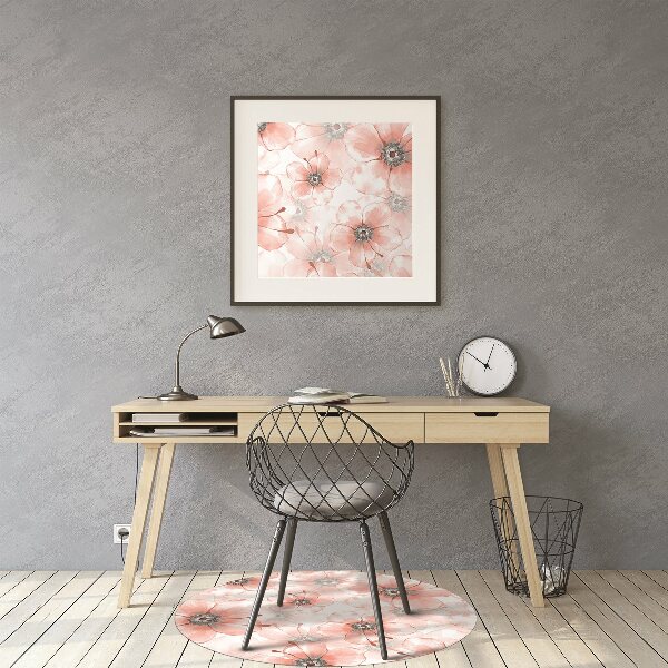 Chair mat orange flowers