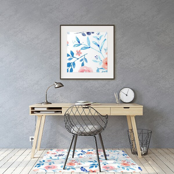 Office chair mat botanical art