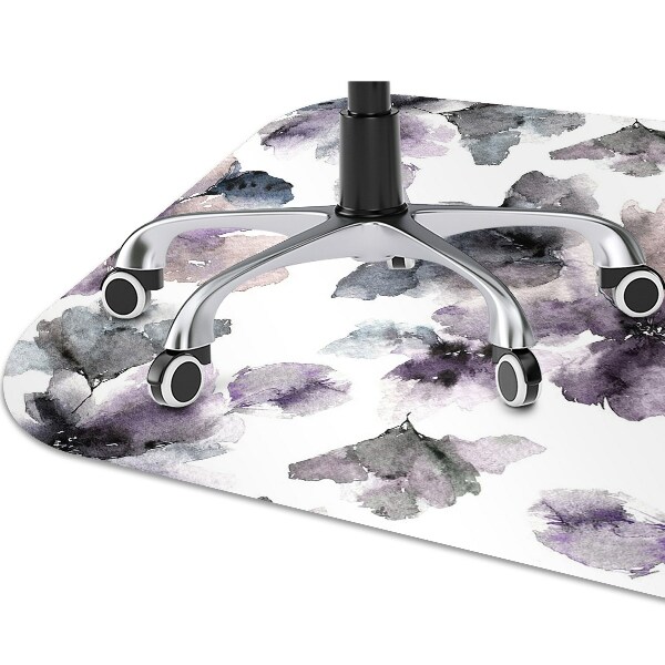 Desk chair mat dark flowers