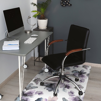 Desk chair mat dark flowers