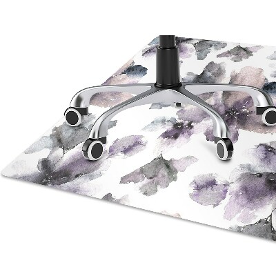 Desk chair mat dark flowers