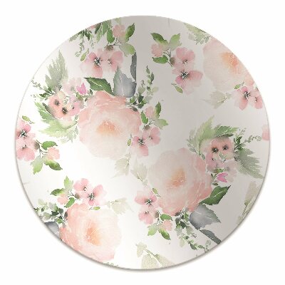 Chair mat floor panels protector pastel flowers