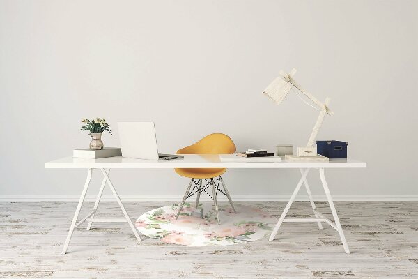 Chair mat floor panels protector pastel flowers
