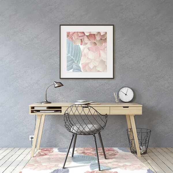 Office chair mat drawn flowerbed