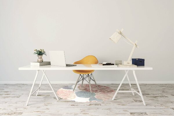 Office chair mat drawn flowerbed