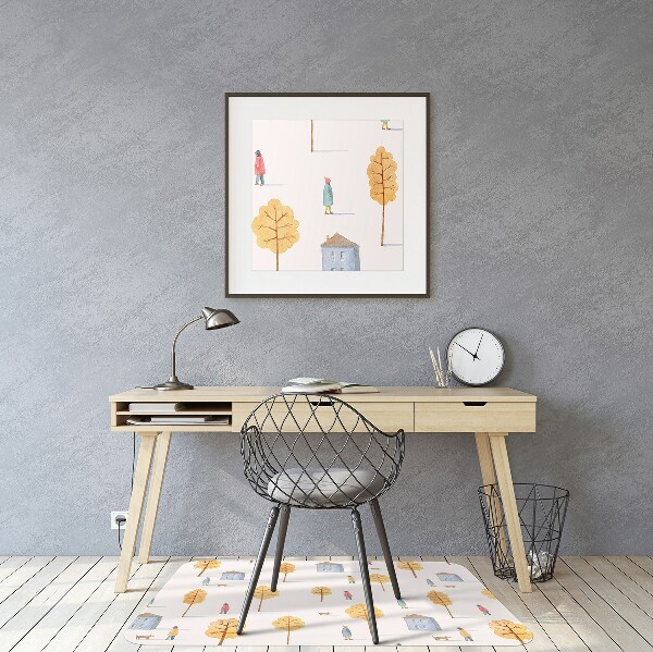 Chair mat floor panels protector Houses among the trees