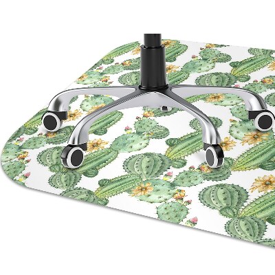 Office chair floor protector Cactus with flowers