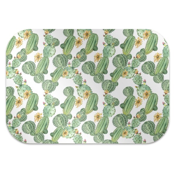 Office chair floor protector Cactus with flowers