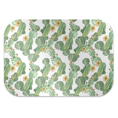 Office chair floor protector Cactus with flowers