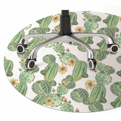 Office chair floor protector Cactus with flowers