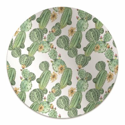 Office chair floor protector Cactus with flowers