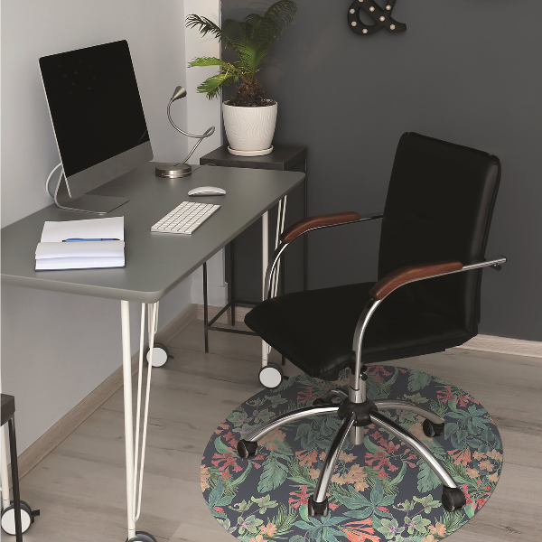 Office chair mat Tropical composition