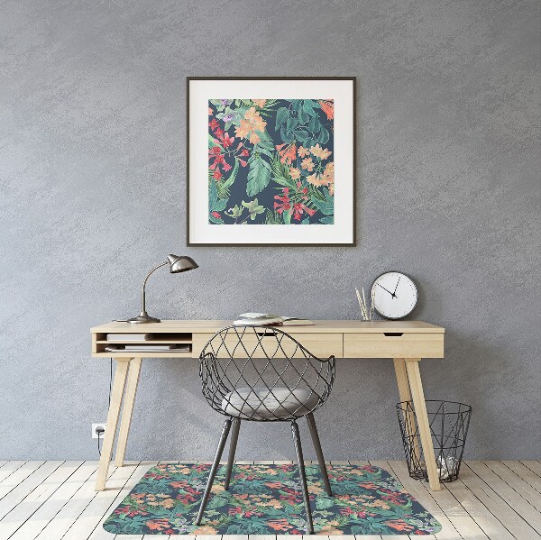 Office chair mat Tropical composition