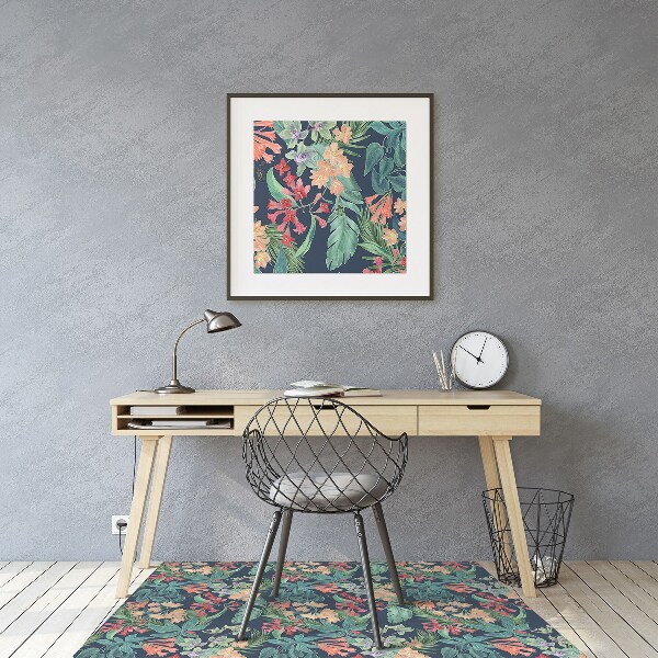 Office chair mat Tropical composition