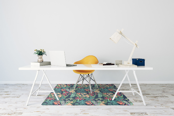 Office chair mat Tropical composition