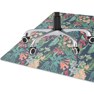 Office chair mat Tropical composition