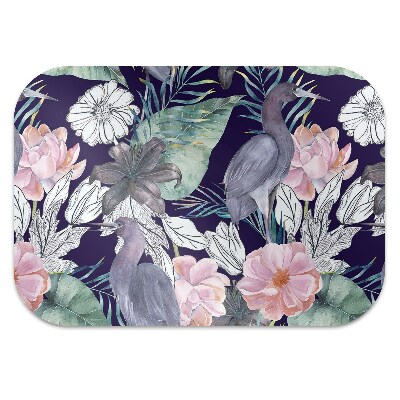 Chair mat floor panels protector Birds in flowers