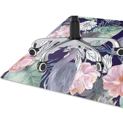 Chair mat floor panels protector Birds in flowers