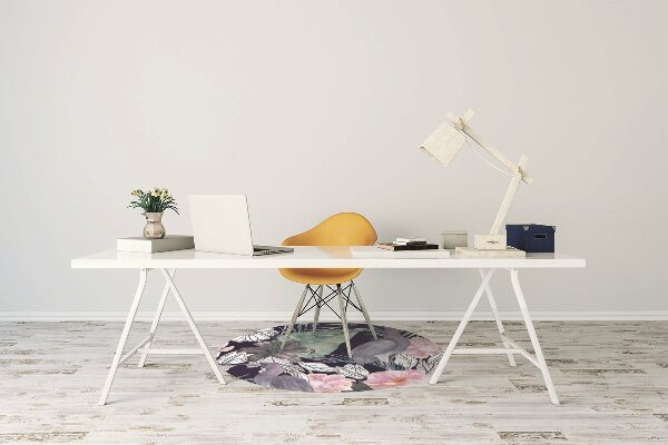 Chair mat floor panels protector Birds in flowers