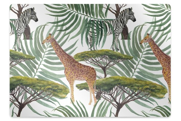 Office chair mat Animals savanna