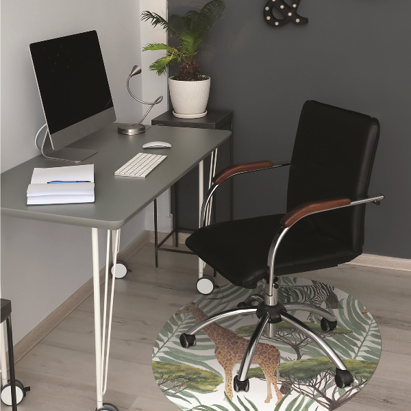 Office chair mat Animals savanna