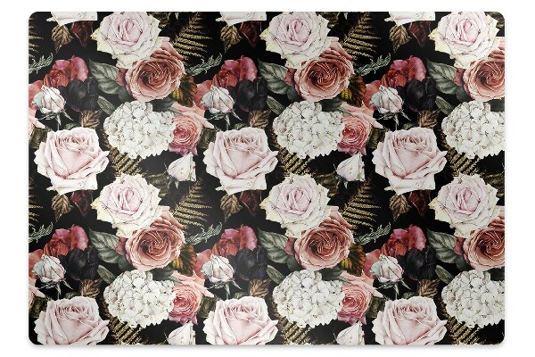 Office chair mat baroque flowers