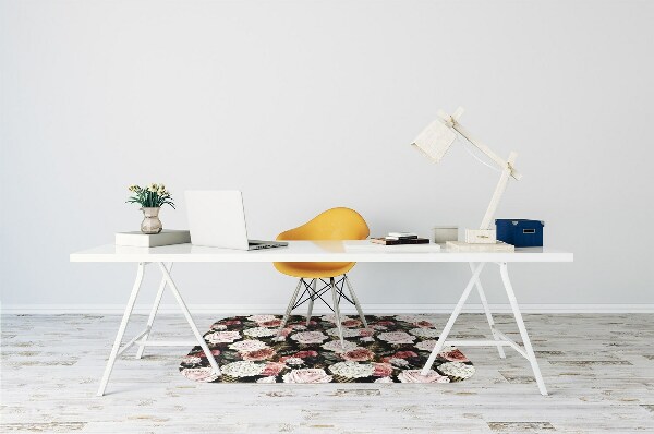 Office chair mat baroque flowers