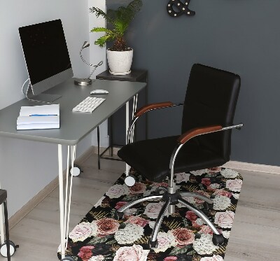 Office chair mat baroque flowers