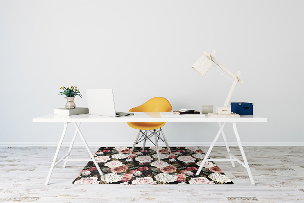 Office chair mat baroque flowers