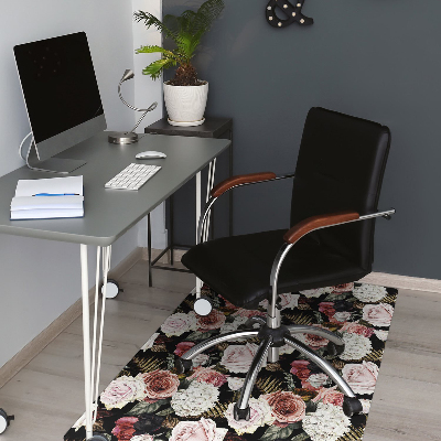 Office chair mat baroque flowers