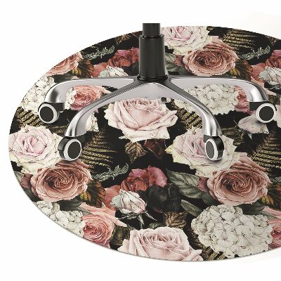 Office chair mat baroque flowers