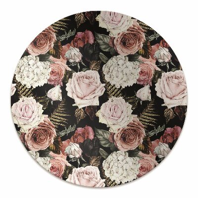 Office chair mat baroque flowers