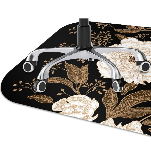 Office chair floor protector Roses in a retro style