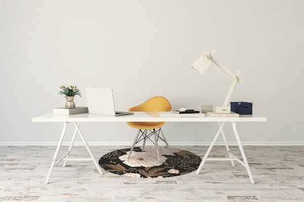 Office chair floor protector Roses in a retro style