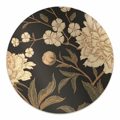 Desk chair mat white peony