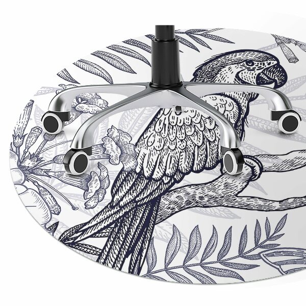 Office chair mat Sketching parrot