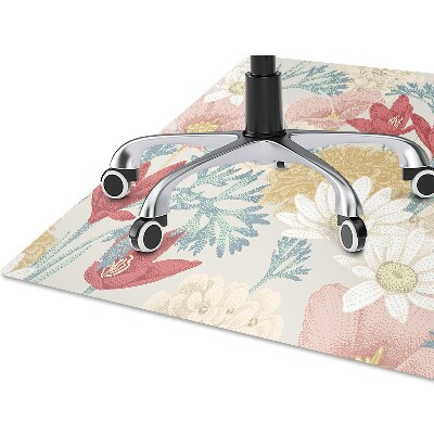 Office chair mat Spring flowers