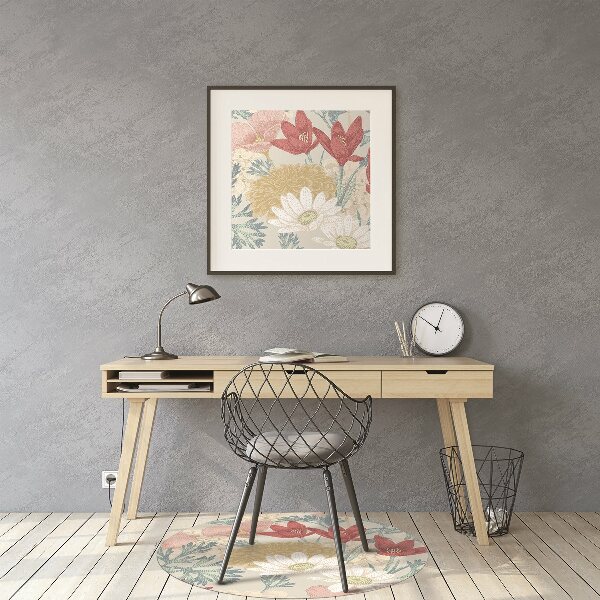 Office chair mat Spring flowers