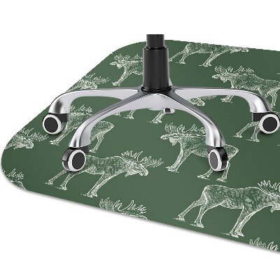 Office chair mat Elk on a green background