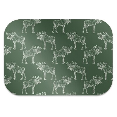 Office chair mat Elk on a green background