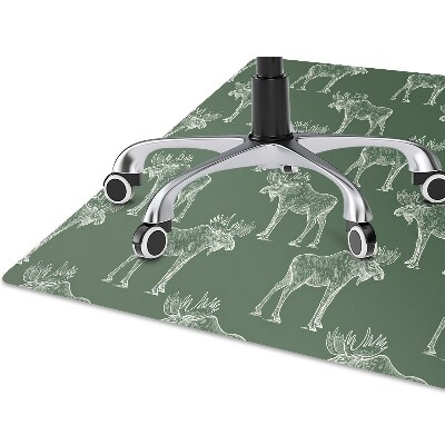 Office chair mat Elk on a green background