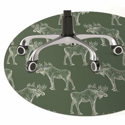 Office chair mat Elk on a green background
